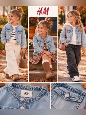 H&M Jewel Neck Denim Jacket 6